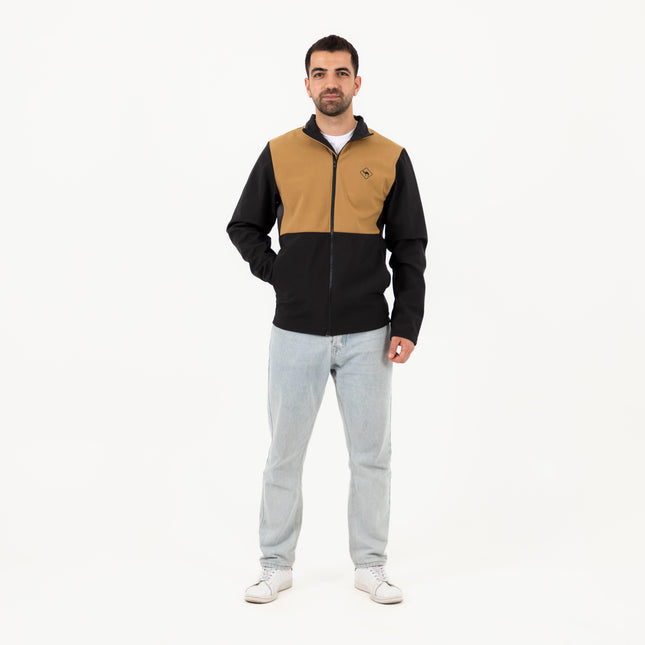 Jobedu Outline Black - Utility brown | Unisex Premium Windwall Jacket
