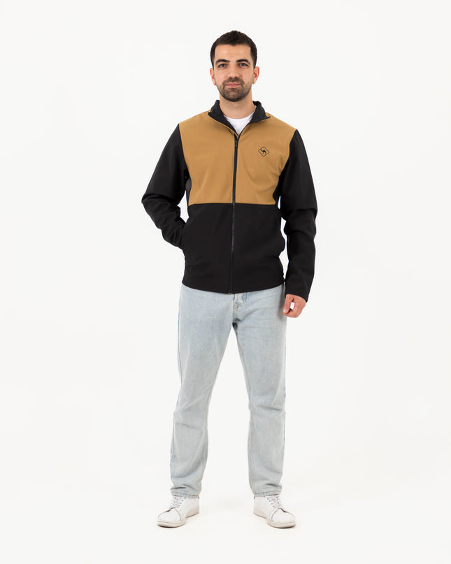 Jobedu Outline Black - Utility brown | Unisex Premium Windwall Jacket