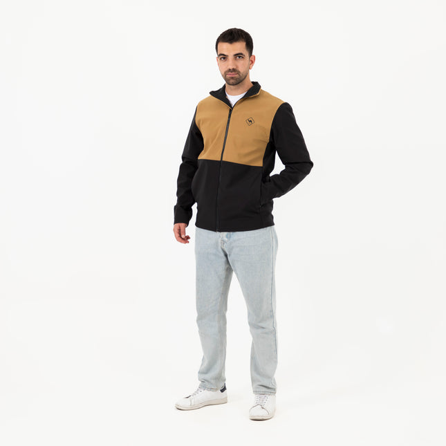 Jobedu Outline Black - Utility brown | Unisex Premium Windwall Jacket