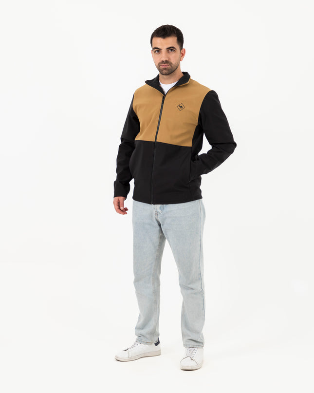 Jobedu Outline Black - Utility brown | Unisex Premium Windwall Jacket