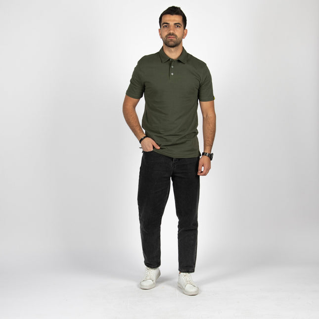Army Green | Adult Short Sleeve Polo - Basic Polo T-Shirt - Jobedu Jordan