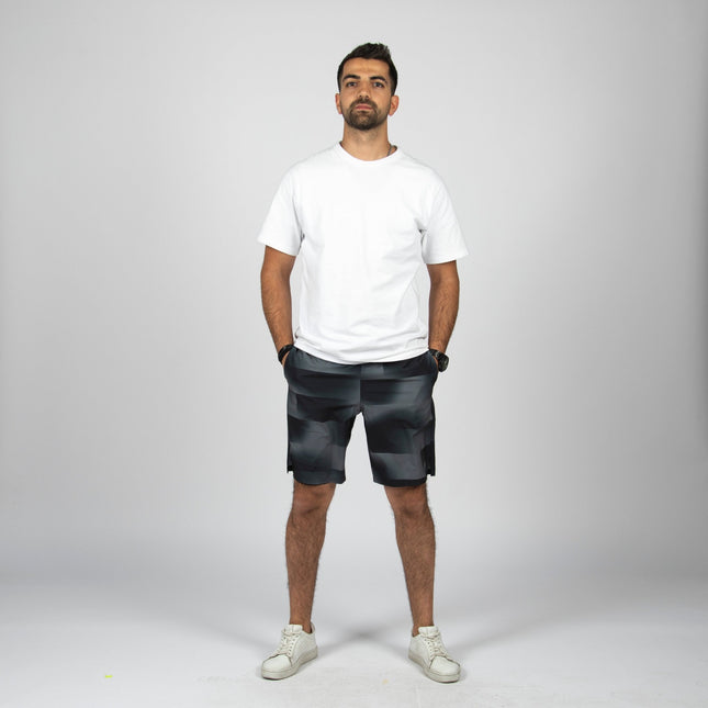 BLACK - GREY - White TRIBLEND | Men's Swimming Short - Men's Swimming Shorts - Jobedu Jordan