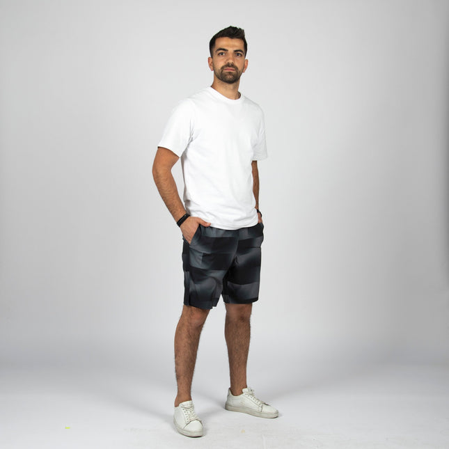 BLACK - GREY - White TRIBLEND | Men's Swimming Short - Men's Swimming Shorts - Jobedu Jordan