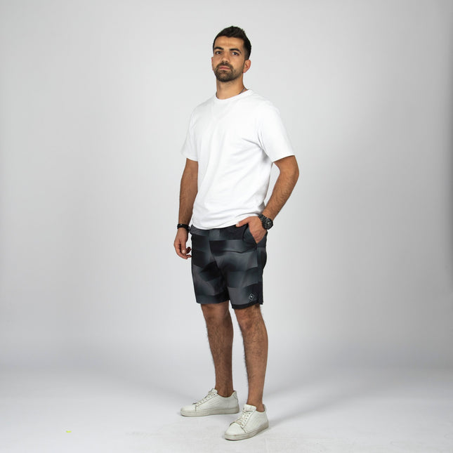 BLACK - GREY - White TRIBLEND | Men's Swimming Short - Men's Swimming Shorts - Jobedu Jordan
