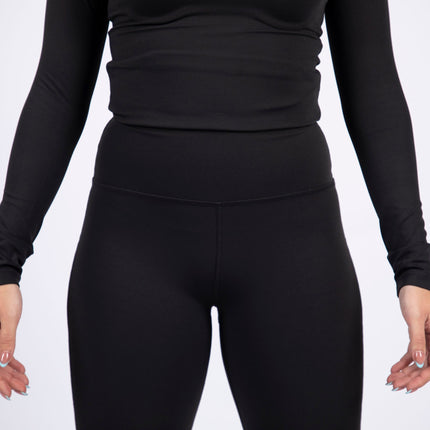 Black | Women's Soft Knit Flare Leggings - Women's Soft Knit Flare Leggings - Jobedu Jordan