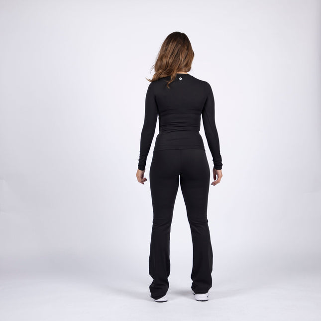 Black | Women's Soft Knit Long Sleeve Tshirt - Women's Soft Knit Long Sleeve Tshirt - Jobedu Jordan