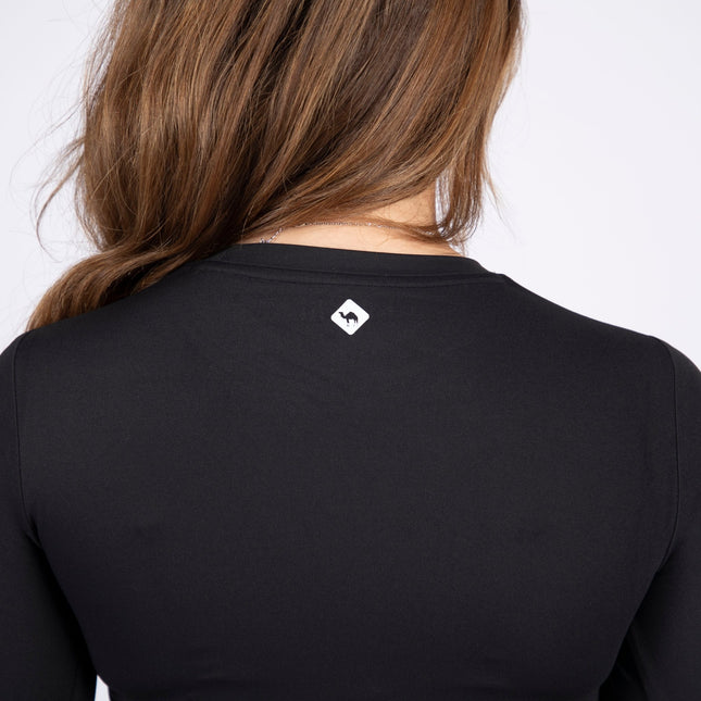 Black | Women's Soft Knit Long Sleeve Tshirt - Women's Soft Knit Long Sleeve Tshirt - Jobedu Jordan
