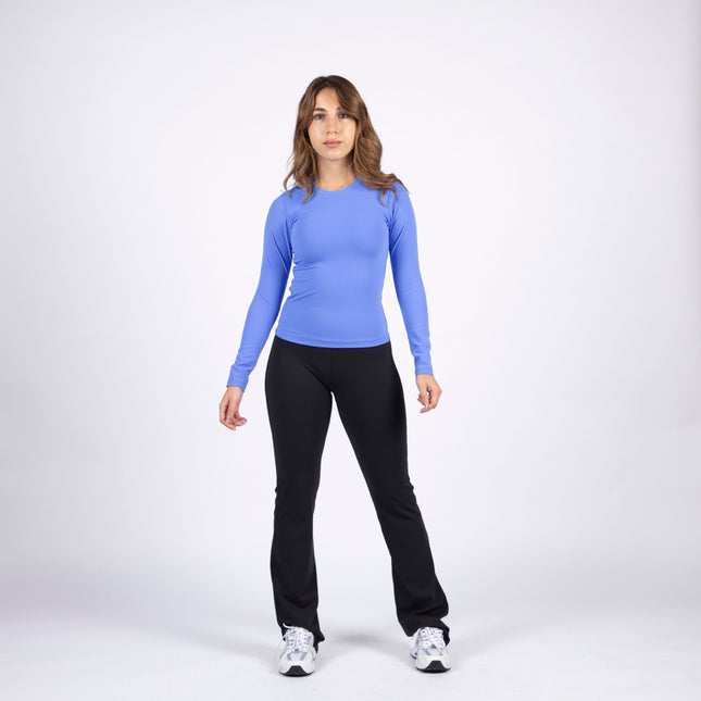 Blue | Women's Soft Knit Long Sleeve Tshirt - Women's Soft Knit Long Sleeve Tshirt - Jobedu Jordan