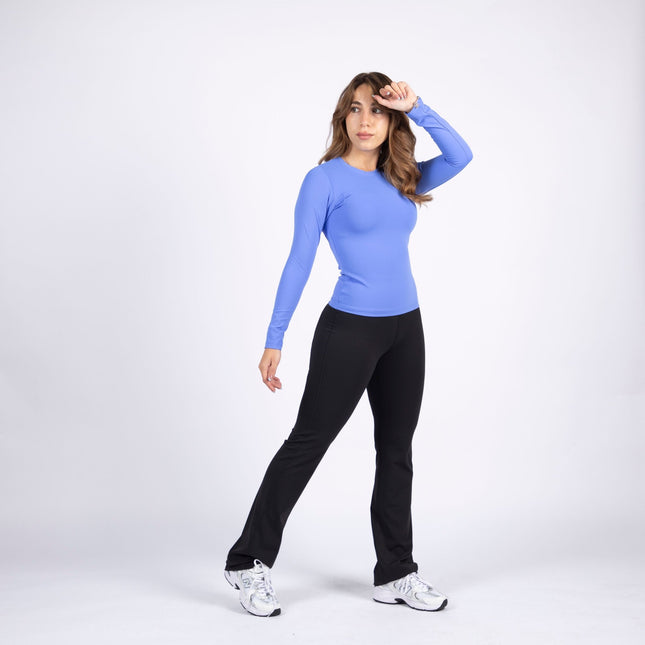 Blue | Women's Soft Knit Long Sleeve Tshirt - Women's Soft Knit Long Sleeve Tshirt - Jobedu Jordan