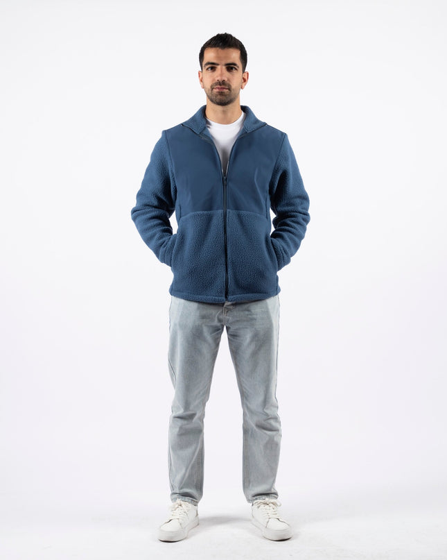 Burnt Navy | Unisex Premium Superbasic Windwall Sherpa Jacket - Unisex Superbasic Windwall Sherpa Jacket - Jobedu Jordan