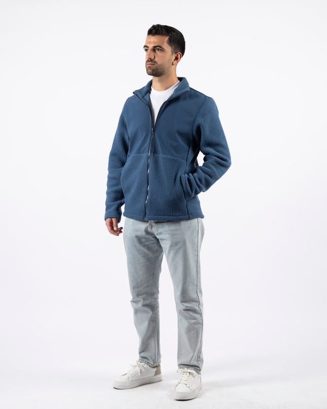 Burnt Navy | Unisex Premium Superbasic Windwall Sherpa Jacket - Unisex Superbasic Windwall Sherpa Jacket - Jobedu Jordan