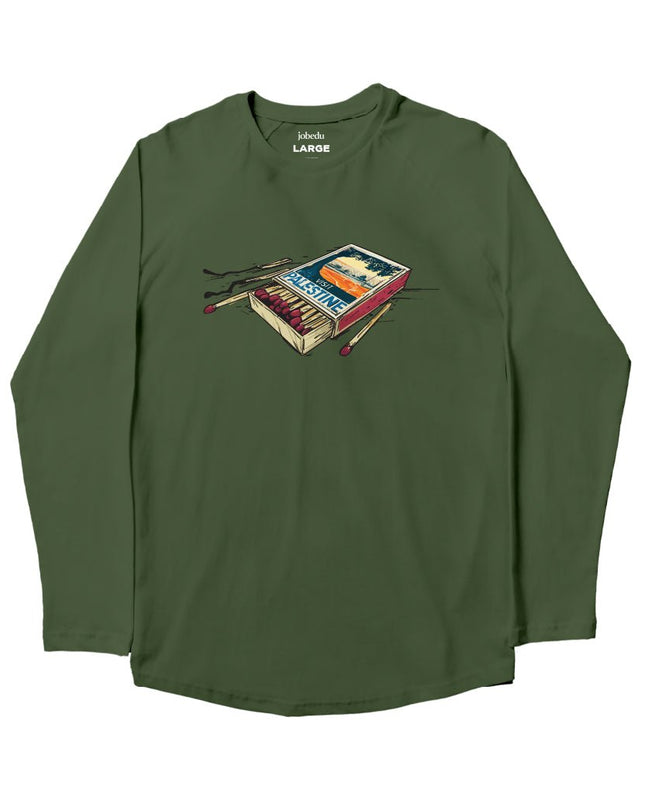 Farha Visit Palestine | Premium T-shirt Unisex Longsleeve Basic Cut - Premium T-shirt Unisex Longsleeve Basic Cut - Jobedu Jordan