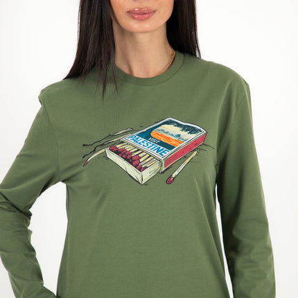 Farha Visit Palestine | Premium T-shirt Unisex Longsleeve Basic Cut - Premium T-shirt Unisex Longsleeve Basic Cut - Jobedu Jordan