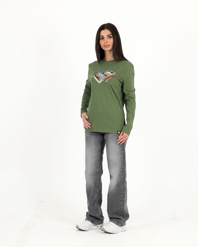 Farha Visit Palestine | Premium T-shirt Unisex Longsleeve Basic Cut - Premium T-shirt Unisex Longsleeve Basic Cut - Jobedu Jordan