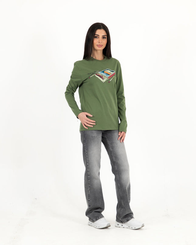 Farha Visit Palestine | Premium T-shirt Unisex Longsleeve Basic Cut - Premium T-shirt Unisex Longsleeve Basic Cut - Jobedu Jordan