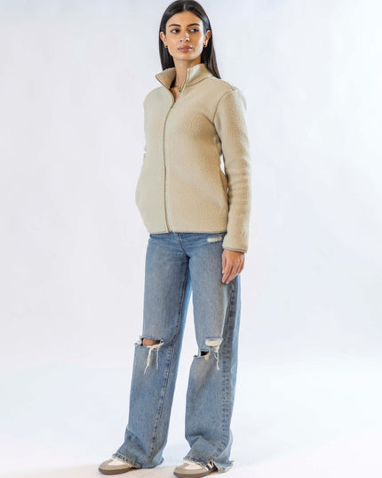 Gray | Women Superbasic Sherpa Jacket - Women Superbasic Sherpa Jacket - Jobedu Jordan