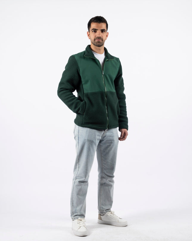 Green | Unisex Premium Superbasic Windwall Sherpa Jacket - Unisex Superbasic Windwall Sherpa Jacket - Jobedu Jordan
