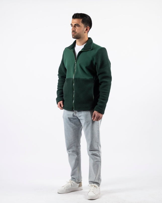 Green | Unisex Premium Superbasic Windwall Sherpa Jacket - Unisex Superbasic Windwall Sherpa Jacket - Jobedu Jordan