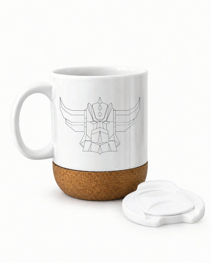 Grendizer Outline | Soft Wooden Plate Mug - Accessories - Soft Wooden Plate Mug - Jobedu Jordan