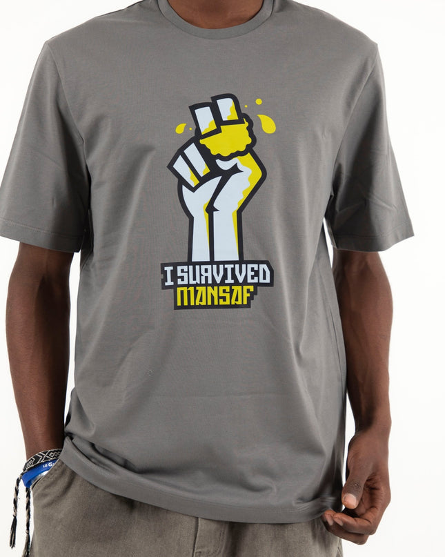 I Survived Mansaf | Premium SuperBasic Ghraphic T-Shirt - Premium Super Basic Cut T-Shirt - Unisex - Jobedu Jordan