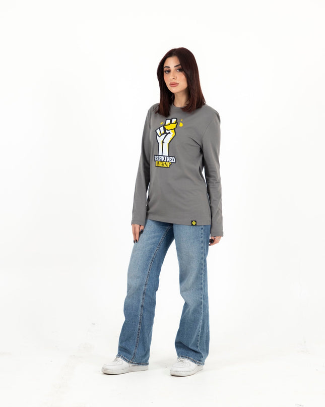 I Survived Mansaf | Premium T-shirt Unisex Longsleeve Basic Cut - Premium T-shirt Unisex Longsleeve Basic Cut - Jobedu Jordan