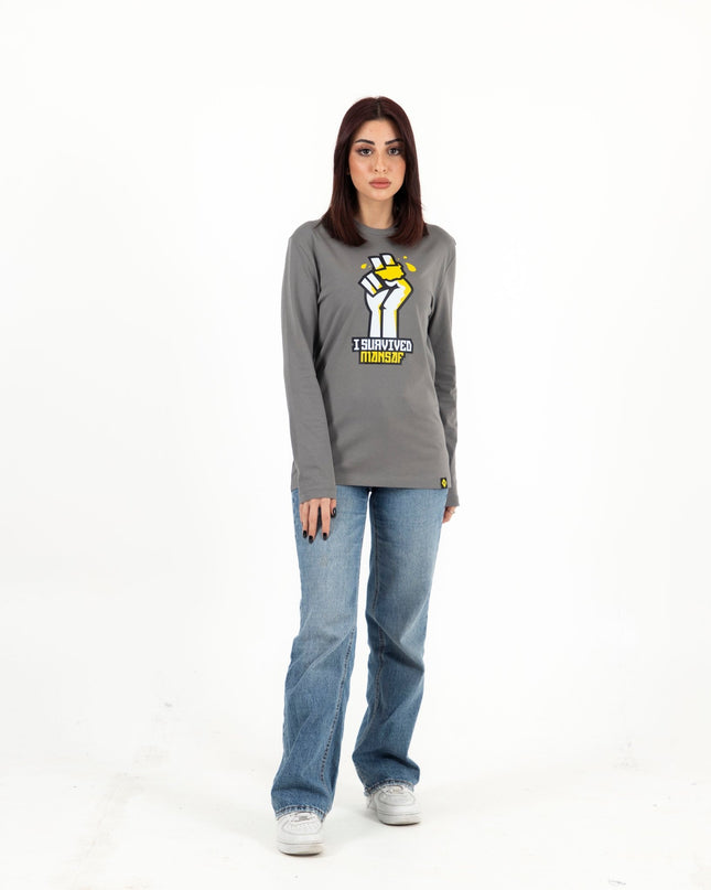 I Survived Mansaf | Premium T-shirt Unisex Longsleeve Basic Cut - Premium T-shirt Unisex Longsleeve Basic Cut - Jobedu Jordan