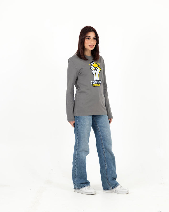 I Survived Mansaf | Premium T-shirt Unisex Longsleeve Basic Cut - Premium T-shirt Unisex Longsleeve Basic Cut - Jobedu Jordan