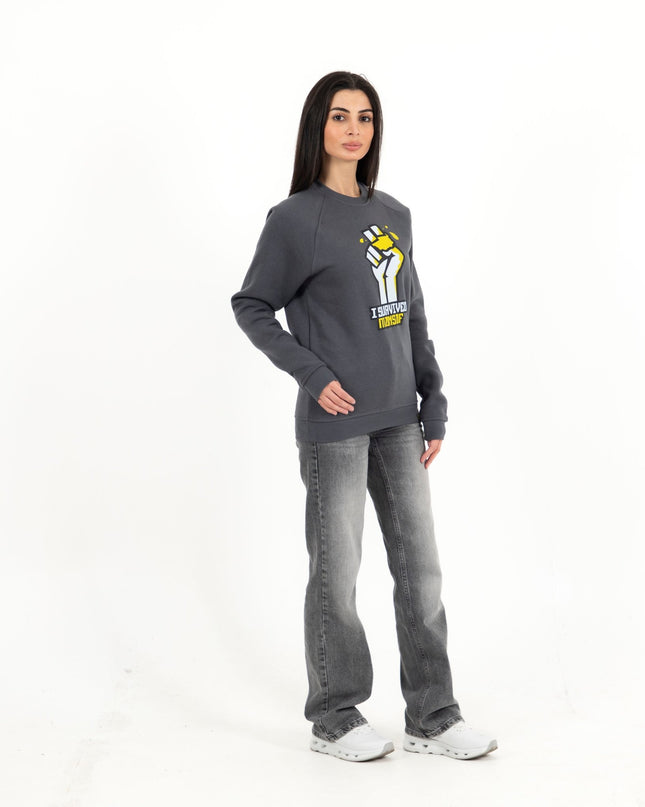 I Survived Mansaf | Unisex Adult Sweatshirt - Graphic Sweatshirt - Unisex - Jobedu Jordan