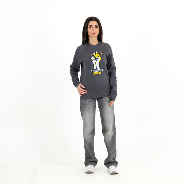 I Survived Mansaf | Unisex Adult Sweatshirt - Graphic Sweatshirt - Unisex - Jobedu Jordan