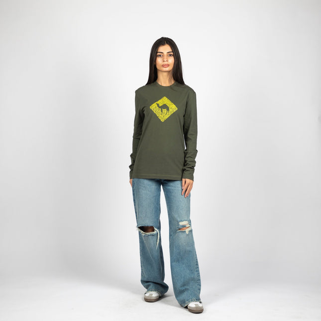 Jobedu Camel Crossing Calligraphy | Adult Graphic Longsleeve Tshirt - Adult Graphic Longsleeve Tshirt - Jobedu Jordan