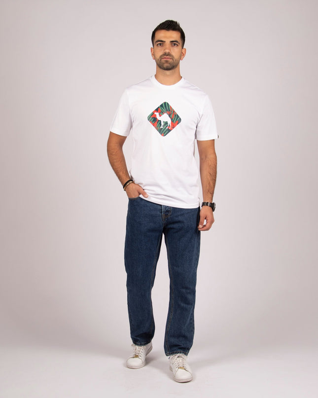 Jobedu Camel Crossing Tropical | Premium SuperBasic Ghraphic T-Shirt - Premium Super Basic Cut T-Shirt - Unisex - Jobedu Jordan