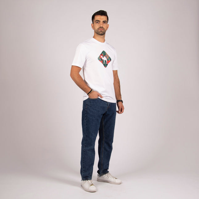 Jobedu Camel Crossing Tropical | Premium SuperBasic Ghraphic T-Shirt - Premium Super Basic Cut T-Shirt - Unisex - Jobedu Jordan