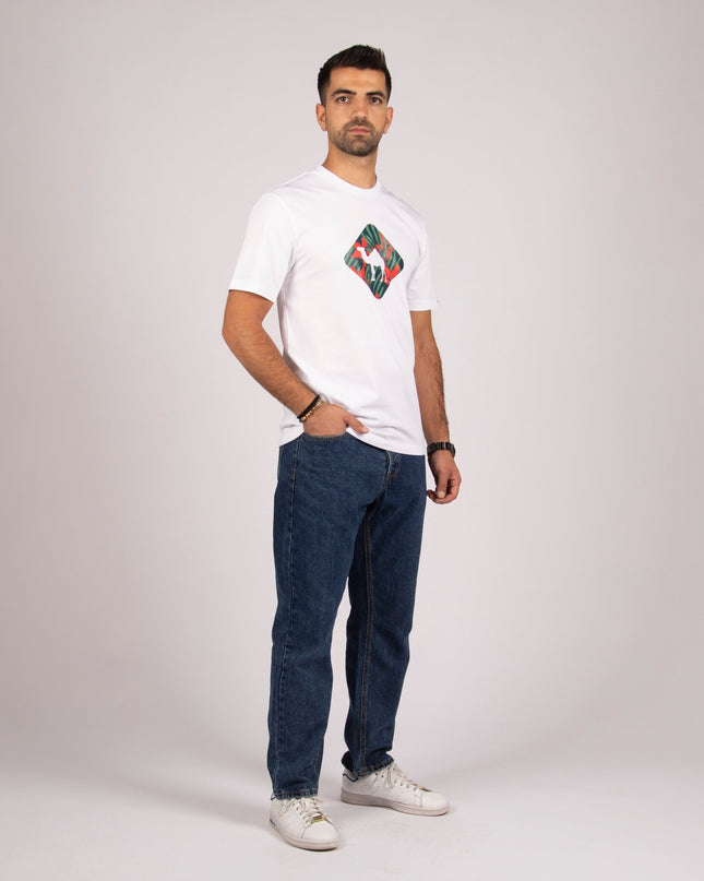 Jobedu Camel Crossing Tropical | Premium SuperBasic Ghraphic T-Shirt - Premium Super Basic Cut T-Shirt - Unisex - Jobedu Jordan