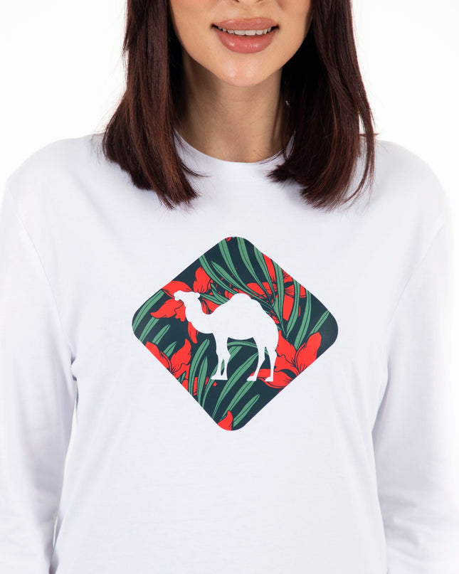 Jobedu Camel Crossing Tropical | Premium T-shirt Unisex Longsleeve Basic Cut - Premium T-shirt Unisex Longsleeve Basic Cut - Jobedu Jordan
