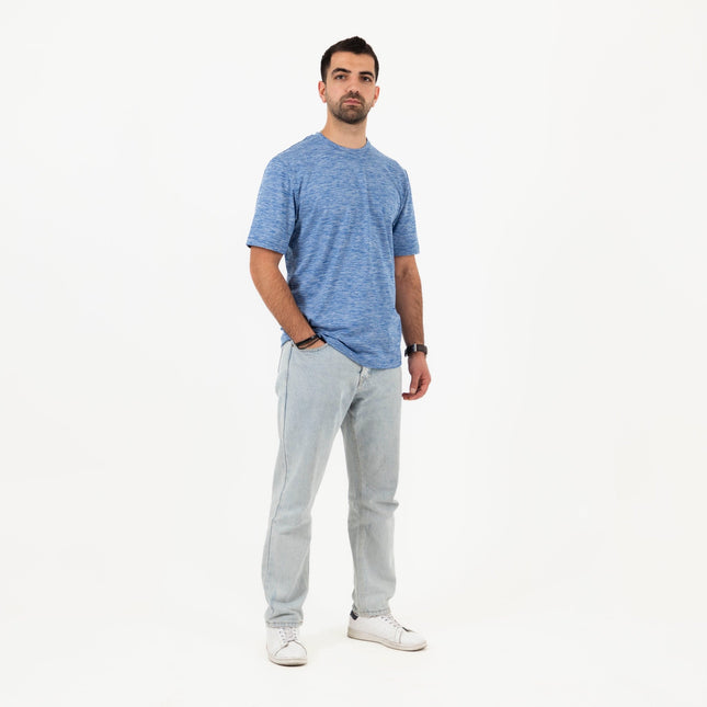 Luxe Blue Heather | T-shirt Unisex Self - Rib - T-shirt Unisex Self - Rib - Jobedu Jordan
