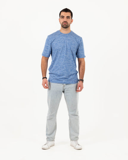 Luxe Blue Heather | T-shirt Unisex Self - Rib - T-shirt Unisex Self - Rib - Jobedu Jordan