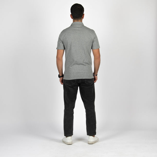 Medium Grey Melange | Adult Short Sleeve Polo - Basic Polo T-Shirt - Jobedu Jordan
