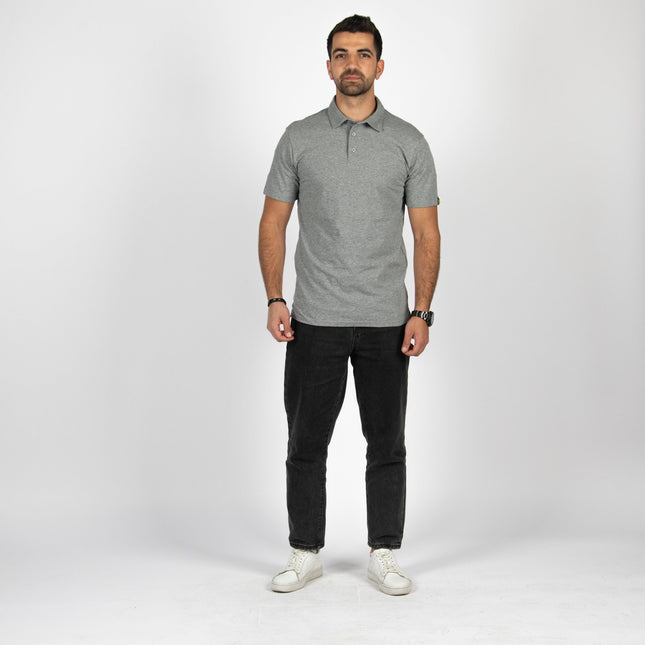 Medium Grey Melange | Adult Short Sleeve Polo - Basic Polo T-Shirt - Jobedu Jordan
