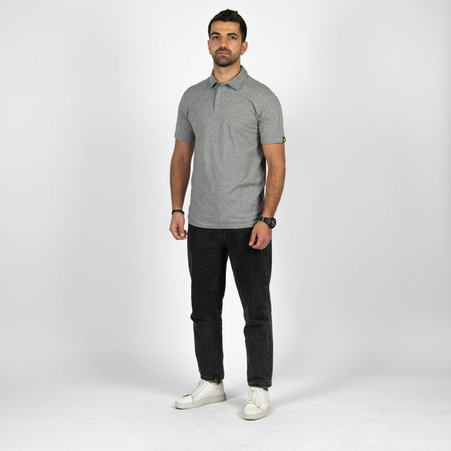 Medium Grey Melange | Adult Short Sleeve Polo - Basic Polo T-Shirt - Jobedu Jordan