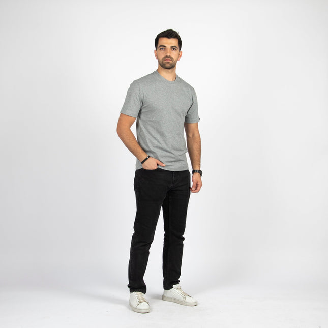 Medium Grey Melange | Basic Cut T-shirt - Basic T-Shirt - Unisex - Jobedu Jordan