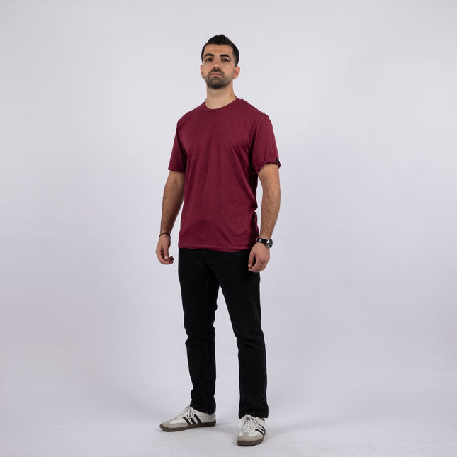 Merlot Wine Heather | T-shirt Unisex Self - Rib - T-shirt Unisex Self - Rib - Jobedu Jordan