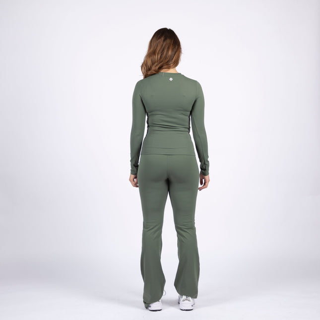 Olive | Women's Soft Knit Long Sleeve Tshirt - Women's Soft Knit Long Sleeve Tshirt - Jobedu Jordan