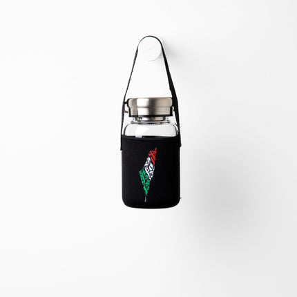 Palestine Arabia | Premium Water Bottle with Sleeve & Hangers - Accessories - Premium Water Bottle with Sleeve & Hangers - Jobedu Jordan