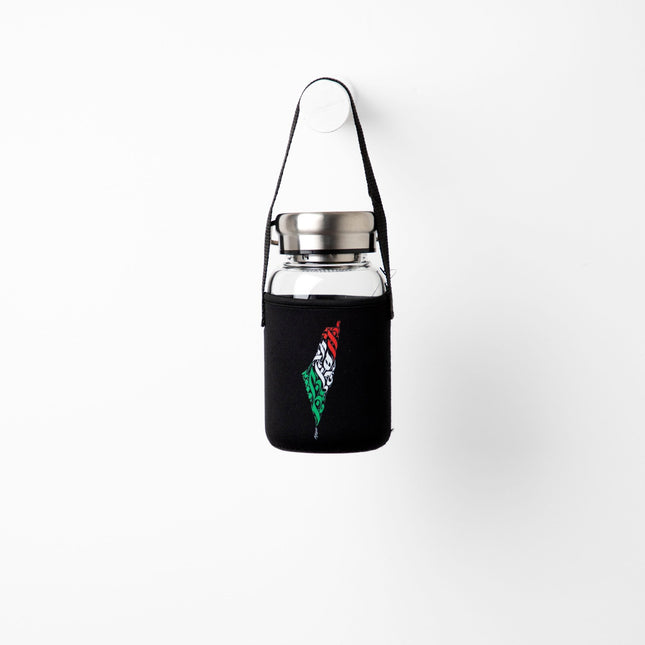Palestine Arabia | Premium Water Bottle with Sleeve & Hangers - Accessories - Premium Water Bottle with Sleeve & Hangers - Jobedu Jordan