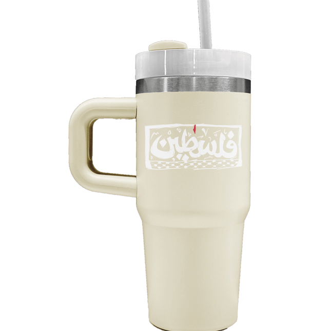 Palestine | Premium Straw Water Bottle - Accessories - Premium Straw Water Bottle - Jobedu Jordan
