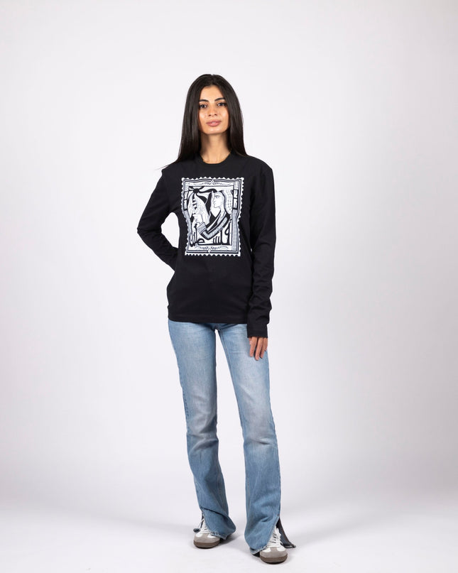 Palestine Stamp | Adult Graphic Longsleeve Tshirt - Adult Graphic Longsleeve Tshirt - Jobedu Jordan