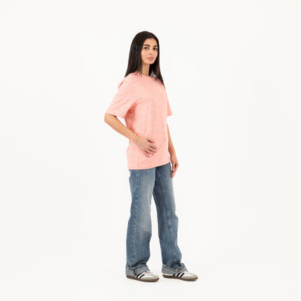 Powerful Pink Heather | T-shirt Unisex Self - Rib - T-shirt Unisex Self - Rib - Jobedu Jordan