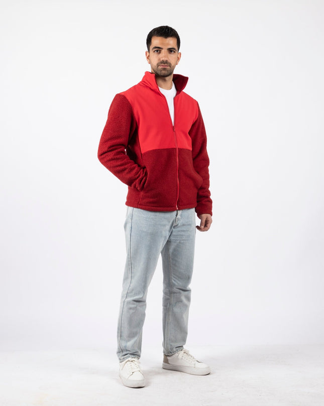 Red | Unisex Premium Superbasic Windwall Sherpa Jacket - Unisex Superbasic Windwall Sherpa Jacket - Jobedu Jordan