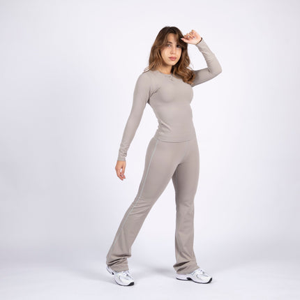 Sky Way | Women's Soft Knit Flare Leggings - Women's Soft Knit Flare Leggings - Jobedu Jordan
