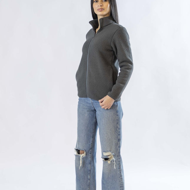 Smoke | Women Superbasic Sherpa Jacket - Women Superbasic Sherpa Jacket - Jobedu Jordan